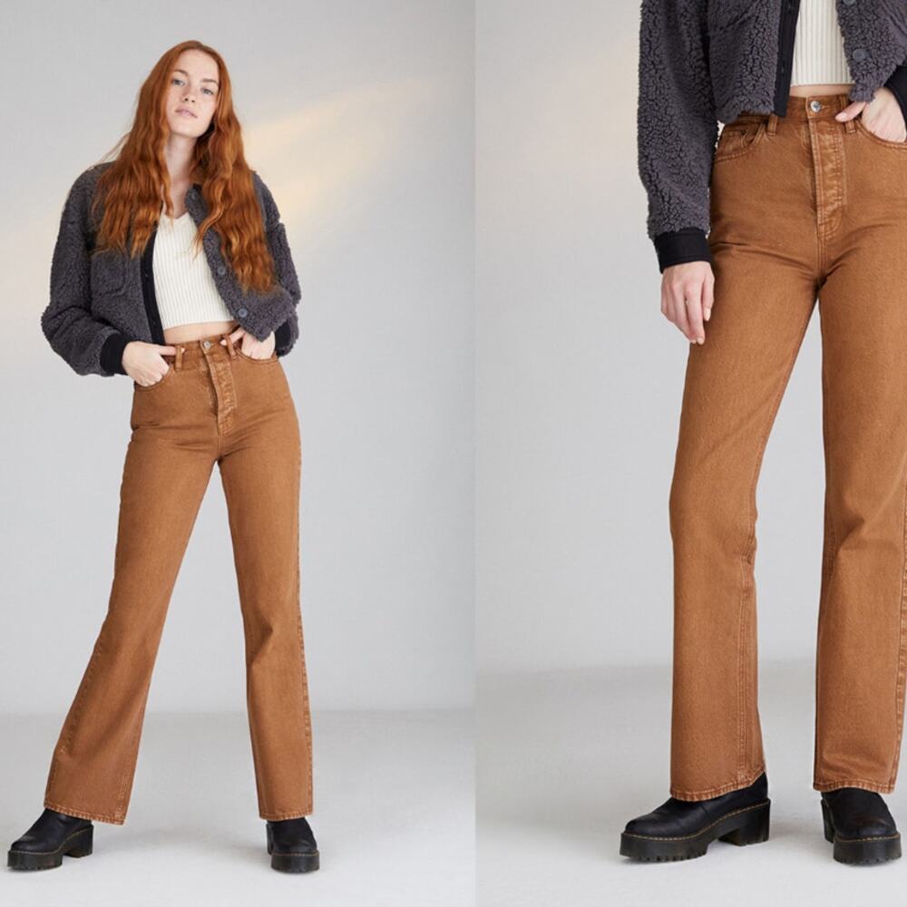 PACSUN Brown High Waisted Bootcut Jeans SIZE 27 - Picture 7 of 7